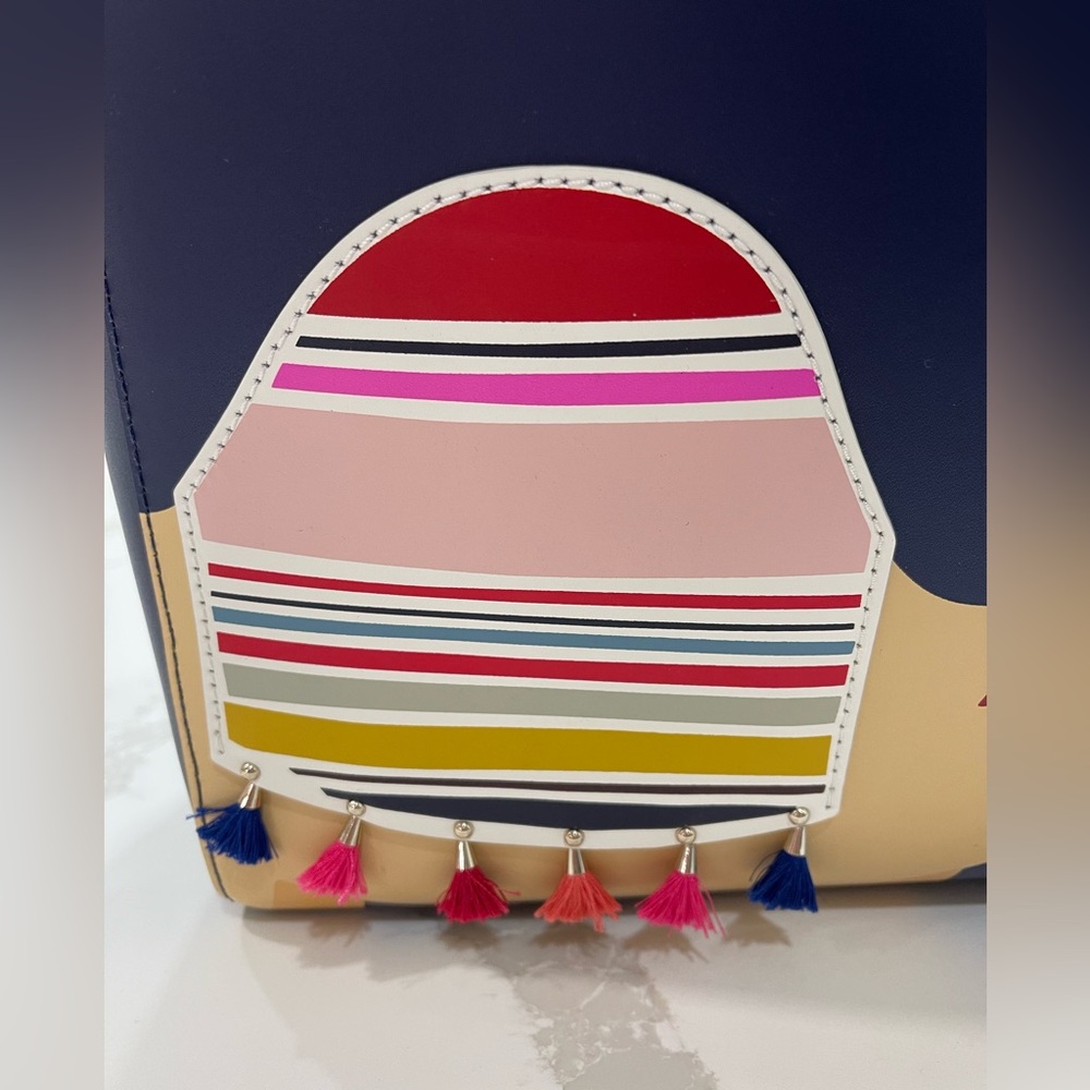 Kate Spade Navy Tote with Colorful Camel Design - Picture 3 of 16